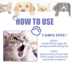 Dog & Cat Teeth Cleaning Spray, Pet Oral Cleaning, Breath Refreshing Deodorant Cleaning Spray