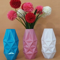 Creative spray color prismatic block glass vase living room dining table