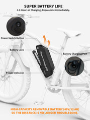 52V All-Terrain E-Bike  26x4.0 Fat Tire Electric Bike 20 AH Extended-Range Battery & Hydraulic Disc Brakes