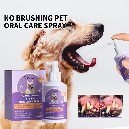 Dog & Cat Teeth Cleaning Spray, Pet Oral Cleaning, Breath Refreshing Deodorant Cleaning Spray
