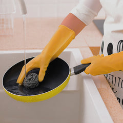 Thickened Rubber Band Dishwashing Gloves Household
