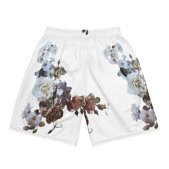 White “Floral” basketball shorts