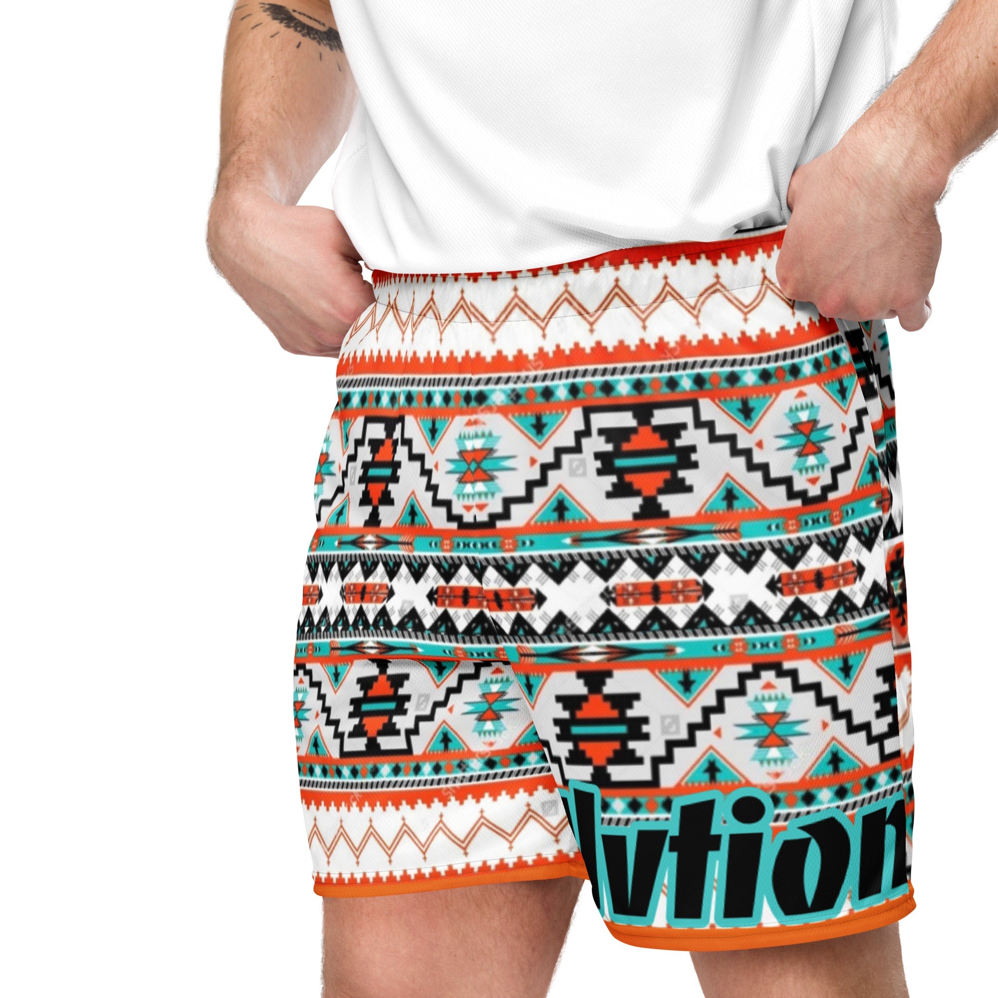 mesh shorts with Brand logo