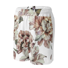 White “Floral” basketball shorts
