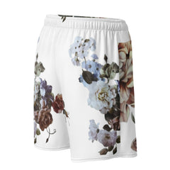 White “Floral” basketball shorts