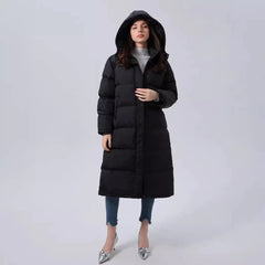 Women's Quilted Plaid Hooded Coat