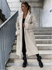 Autumn Winter Thick Leather Trench Coat
